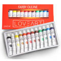 Farby olejne Loveart 12x12ml, blok do farb, zestaw pędzli