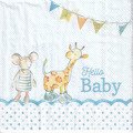 Serwetka 33x33cm - Hello Baby light blue