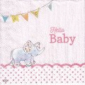 Serwetka 33x33cm - Hello Baby light rose