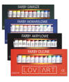 Zestaw farb Loveart 12x12ml Farby akrylowe akwarelowe olejne gwasze