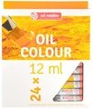 Zestaw malarski - farby olejne Talens 24x12 ml, 15 pędzli, paletka