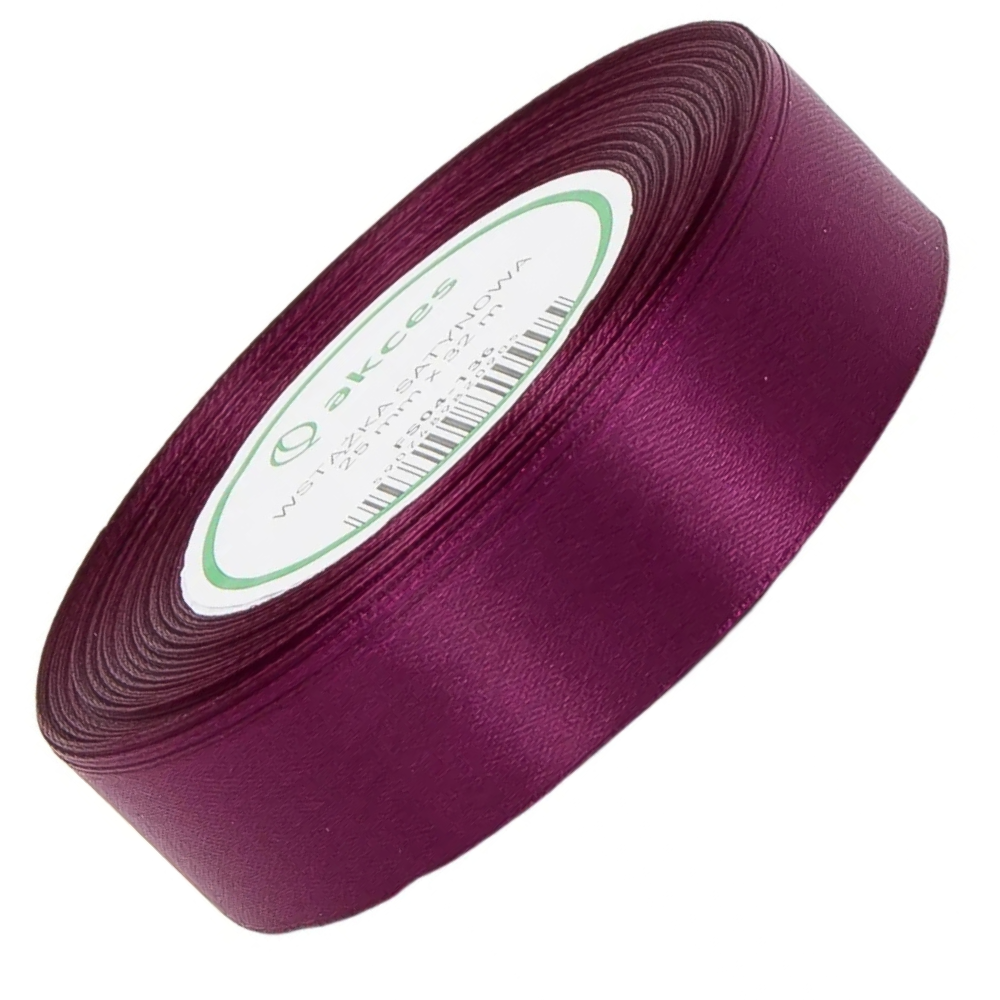 Wstążka satynowa Akces śliwkowa 25 mm, 32 m kolor 136