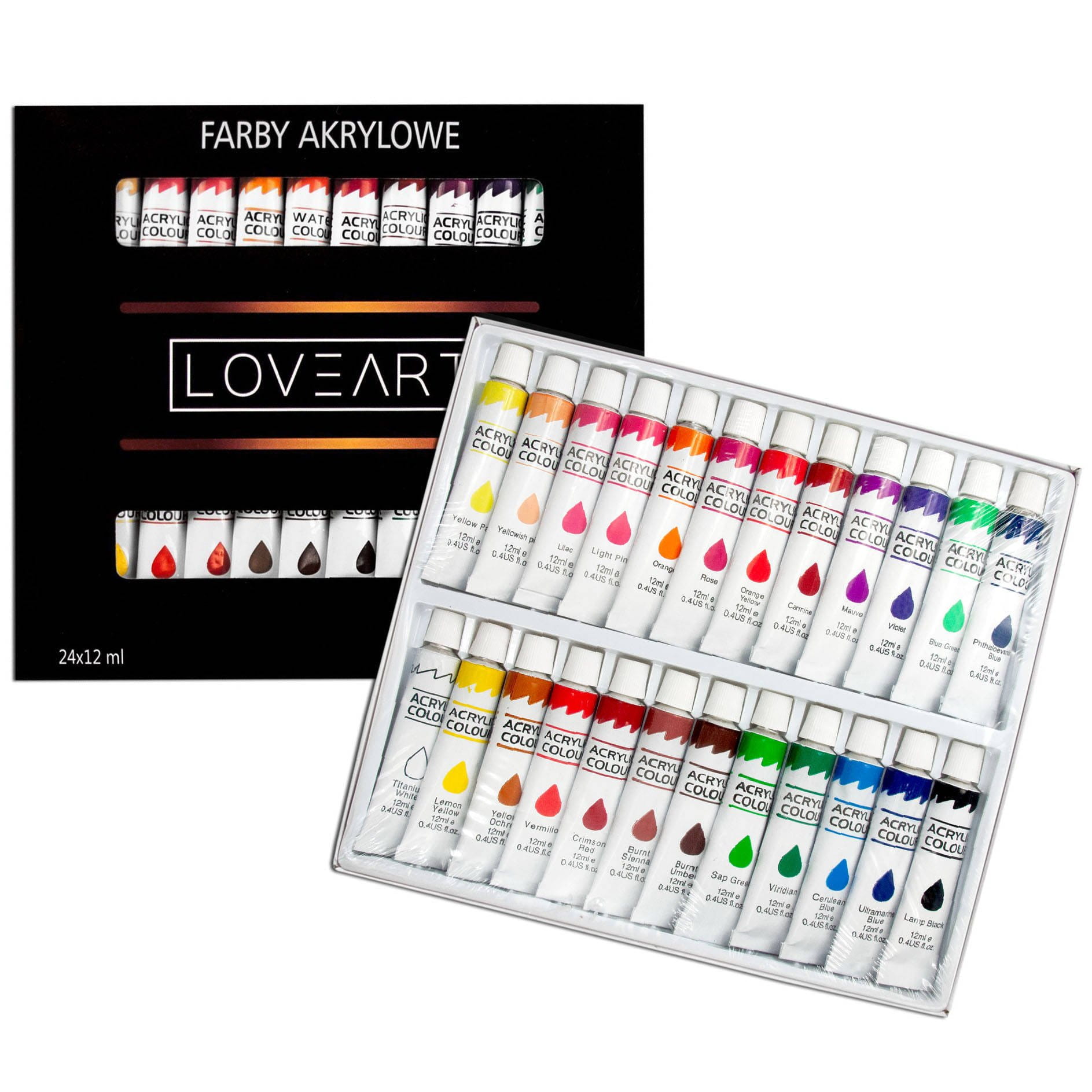 Farby akrylowe Loveart 24x12ml 