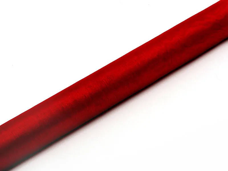Organza gładka 36cm 9m - czerwony materiał na rolce
