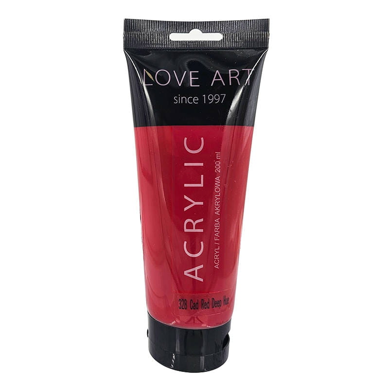 Farba akrylowa LoveArt 200ml - 328 Cad Red Deep Hue - czerwona #1