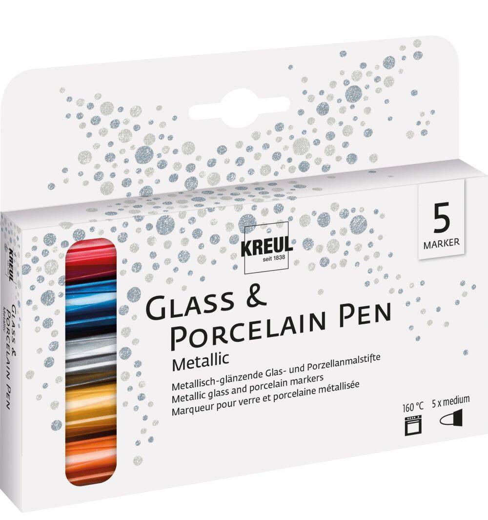 Pisaki do porcelany KREUL metaliczne - 5 x 20 ml