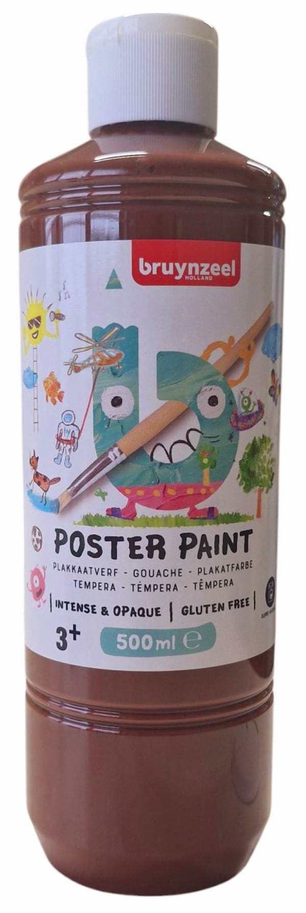 Farba plakatowa Bruynzeel Poster Paint 500 ml 400 Brown - brązowa